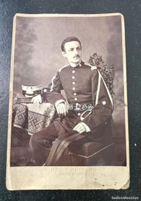Militaria: FOTOGRAFIA DE COMANDANTE DE INGENIEROS, EUSEBIO JORNER, AÑO 1880, FOTO NAL Y CHINANO, CADIZ, MIDE 16